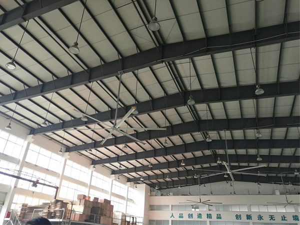 东莞家具厂车间安装工业大风扇通风降温工程案例