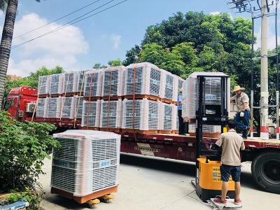 马来西亚印尼东帝坟客商采购256台润东方环保空调冷风机